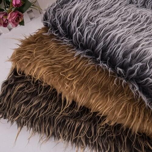 160*100cm falling water double color faux plush fur fabric for coat pillow case vest Fur collar long hair plush fur tissu telas