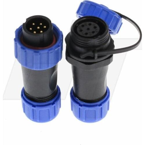 2set SP13 7Pin Circular Cable Connector Male Plug & Docking Female Socket Waterproof IP68 Connector