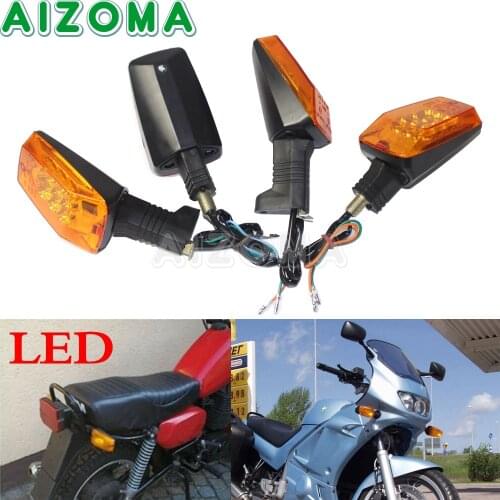 4x LED Front/Rear Turn Signals Motorcycle E3 E-mark Amber Lamp Flashing Signal Blinker Lights Indicators For MZ ETZ 251