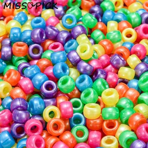 6*9mm 100pcs Acrylic Beads Mixed Color Round Shape Loose Spacer Beads for Jewelry Making Handmade DIY Bracelet Accessories