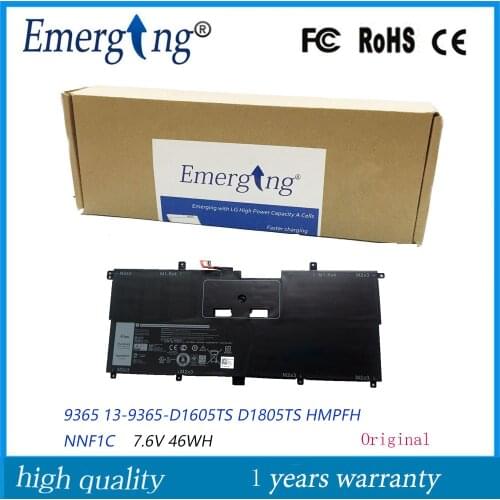 7.6V 46WH New Original Laptop Battery NNF1C for Dell 9365 XPS13 13-9365-D1605TS D1805TS HMPFH NNF1C