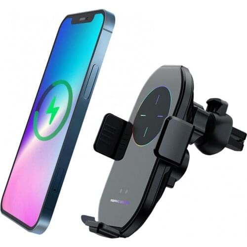 A7S Standard Car Wireless Charger Black Auto-clamping Phone Holder QI Fast Charging Universal Smartphone Charger Mount for Car