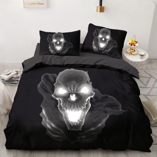 American Bedding Set Duvet Cover Set Quilt Covers Sets Comforter Case Full Twin Single Double Size 3D Skull Bedclothes