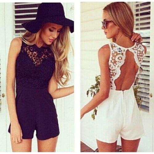 AS02 Summer Cute Female Overalls Clothing Open Back Chiffon Floral Short Women Summer Hot Shorts