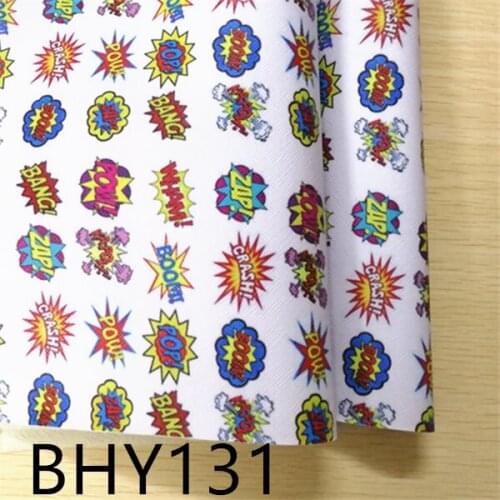 Free shipping 7.6*12inch cartoon print synthetic leather fabric for DIY accessories BHY131
