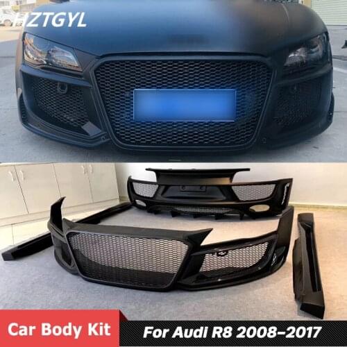 FRP Unpainted Front Rear Bumper Side Skirts Car Body Kit For Audi R8 V8 V10 Refitting RG Style 2008-2017