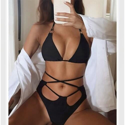 Black Bikini String Swim Suit Women Swimwear Push Up Swimsuit Sexy Bathing Biquini Neon Maillot De Bain Femme Monokini Tankini