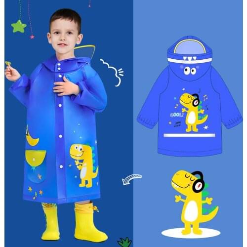 Kids Rain Coat Waterproof Boys Girls Rain Jackets Hooded Cartoon Raincoat Outfits Dinosaur Pink Baby Rainwear Children Outfits