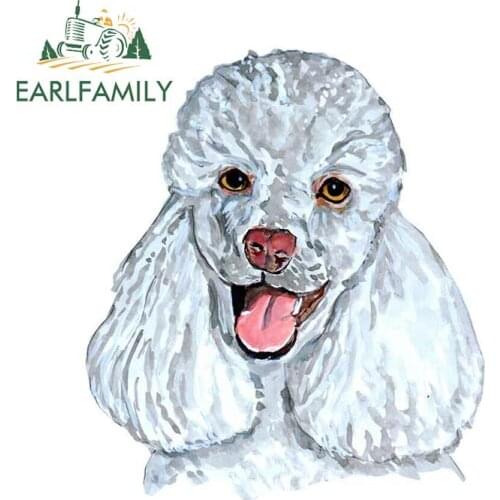 EARLFAMILY 13cm x 11.5cm White Poodle Dog Lover Home Office Room Camp Decor Decal Wall Art Gift Unique Car Sticker