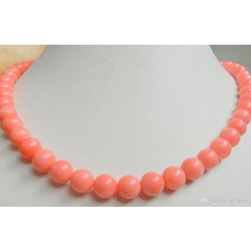 FFREE SHIPPING**New Genuine 8mm South Sea Coral Round Beads Necklace 18inch AAA