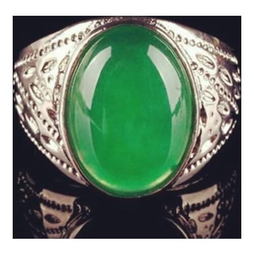 Good>>>@@ Wholesale price 16new ^^^^beautiful tibet silver green stone mens ring
