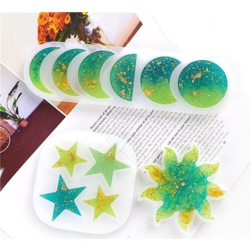 Julie Wang Silicone Sun Moon Star Molds DIY Epoxy Handmade Casting Mould Jewelry Making Tool