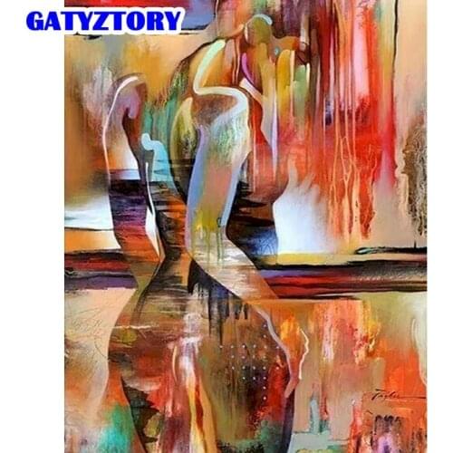 GATYZTORY Paint By Numbers HandPainted Unique Gift Colorful Abstract Woman Figure Painting By Number Home Decoration Photo