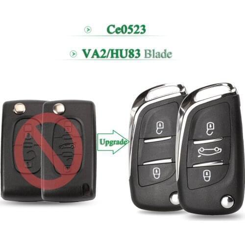 Bilchave 2/3BT Ce0523 Moodifend Remote Car Key Shell For Citroen C5 C4 Coupe VTR C6 C8 C2 Berlingo Xsara Picasso VA2/HU83 Blade