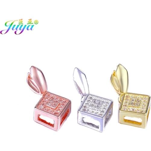 Micro Pave Zircon Healing Crystal Pinch Clip Bails Accessories For Women Agate Pearls Necklace Earrings Jewelry DIY Making
