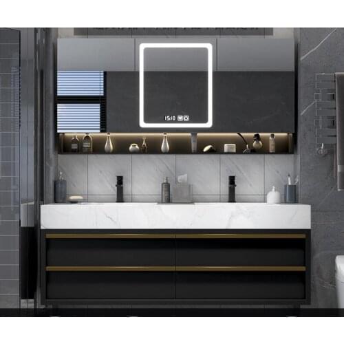 Marble vanity bathroom set bathroom cabinet combination solid wood bathroom washbasin vanity