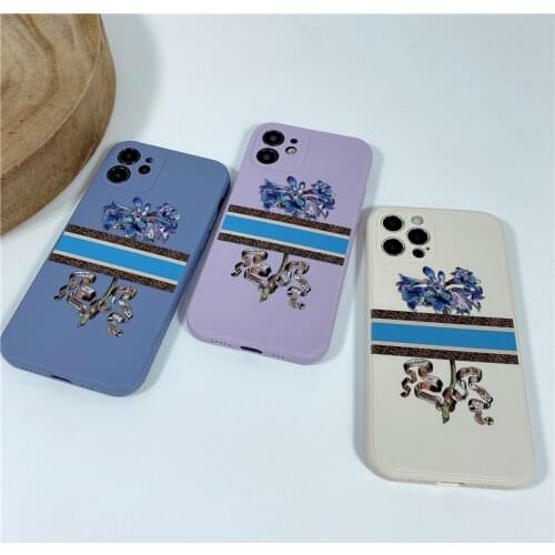 France Brand Flower Soft Case For Iphone 11 12 Pro Max Mini 7 8 6 6s Plus Xr X Xs Se Luxury Phone Cover Fashion Fundas Capa