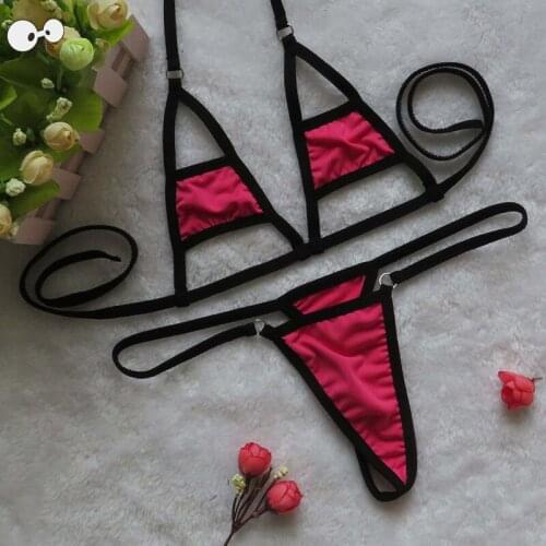 Beachwear Sunbath Sexy Extreme Micro Bikinis Mini Coverage Costumes Sex Beach Bikini Set G-String Swimwear Lingerie Bathing Suit