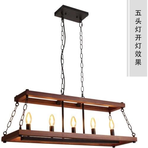 Loft wind restoring ancient ways solid wood pendant lamps and lanterns restaurant island FBA droplight sitting room