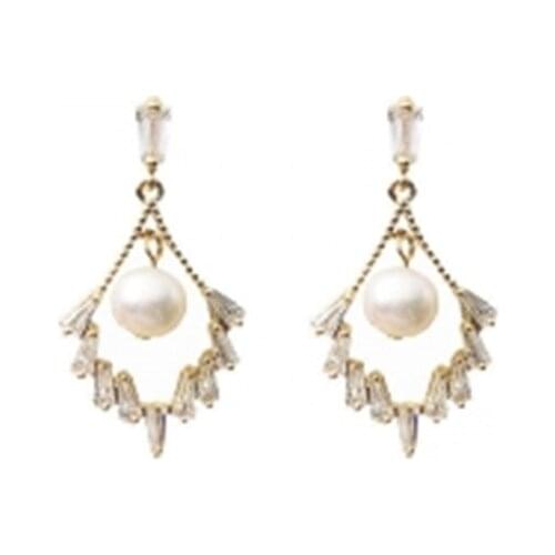 V-shaped Zircon Imitation Pearl Earrings In 2020 Earrings Kolczyki Accesorios Mujer