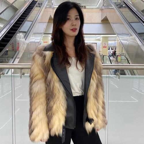 Women Real Fur Jacket 100% Natural Red Fox Fur Coat 2021 New Autumn Winter Warm Thick Overcoat High Quality