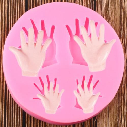 3D Baby Hands Silicone Mold Cake Decorating Tools DIY Party Cupcake Topper Fondant Mould Candy Clay Chocolate Gumpaste Moulds