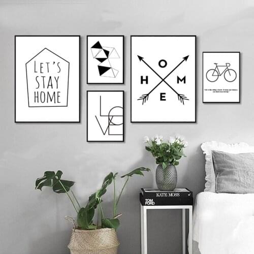 Nordic Decoration Home Poster Abstract Black And White Love Quotes Art Canvas Painting Unframed Wall Picture For Living Room