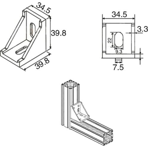 10pcs 4040 Fasten Fitting Angle 40x40 L Connector Aluminum Corner Bracket Joint Brace E5BE