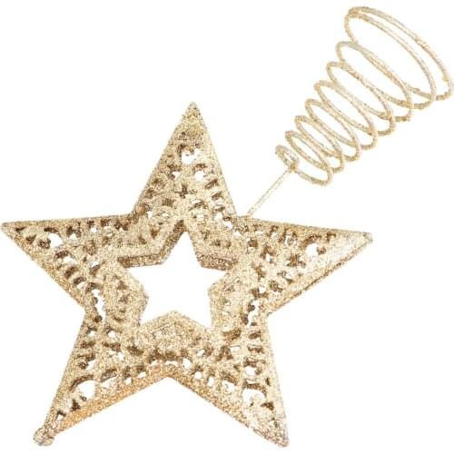 Tree Golden Star Decor Christmas Tree Star Gold Glitter Christmas Tree Top Iron Star Ornament for Home Shop