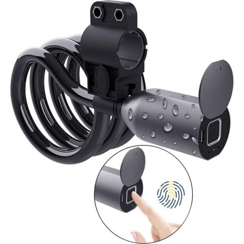 BuFunS Bicycle Smart Fingerprint Lock Anti-theft Lock Road Bike Mountain Bike Lock Waterproof USB Charging Fingerprint Lock