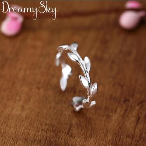 Vintage Silver Color Leaf Branch Rings For Women Girls Bijoux Engagement Statement Ring