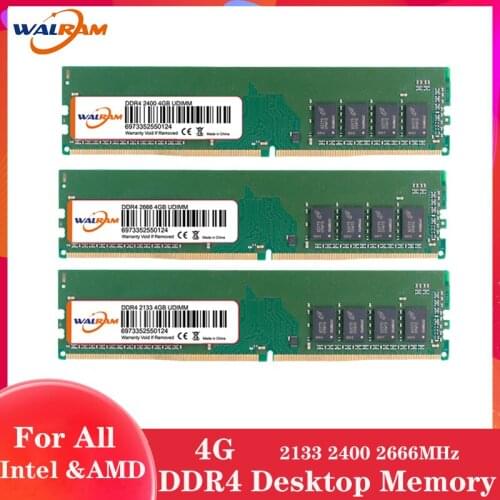 WALRAM memoria ram ddr4 4GB 2133MHZ 2400MHz 2666MHZ Desktop Memory RAM Desktop Memory RAM 288pin 1.2V Non-ECC DIMM Intel &AMD