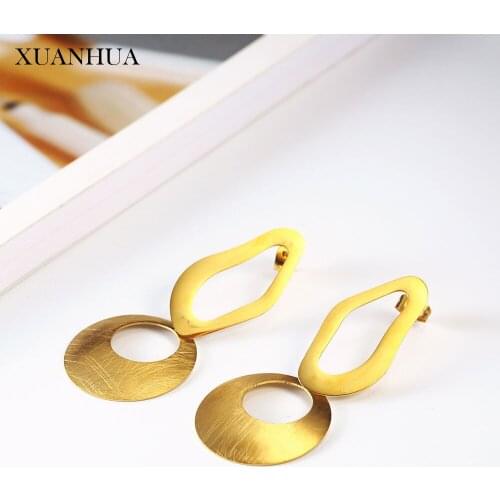 XUANHUA Drop Earrings For Women Stainless Steel Fine Jewelry Woman Accessories Bohemian Mass Effect Gifts For Women Wholesale