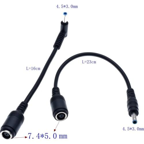 Female 7.4*5.0 mm to 4.5*3.0 mm Male with Pin Bule DC Power Charger Adapter Converter Connector for HP Ultrabook Dell Laptop