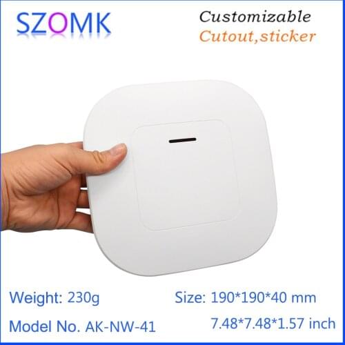 1 piece 190*190*40mm szomk wireless wifi router plastic enclosure abs plastic instrument housing smart home device box