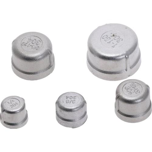 1pcs 304 stainless steel inner silk tube cap/head/tube plug pipe Plumbing Fittings Female Thread 1/4'' 3/8" 1/2'' 3/4" 1"