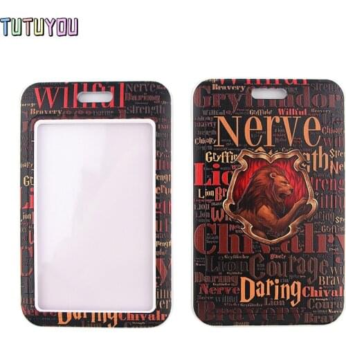 1pc PC2451 Lion Lanyard Credit Card ID Holder Bag Student Women Travel Bank Bus Business Card Cover Badge