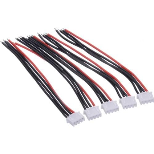 5pcs/set 2S 3S 4S 5S 6S LiPo Battery Balance Charger Silicone Cable Wire JST-XH Connector Balancer Cable 10cm