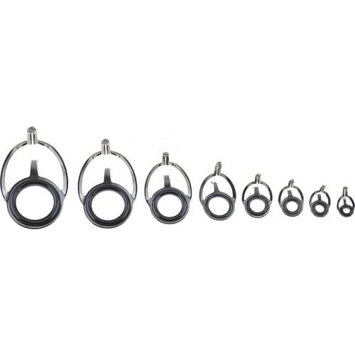 8 Pcs Fishing Rod Guide Oval Fishing Rod Eyes Guides Line Rings Pole Repair Kit Mixed Size Double Leg Rings