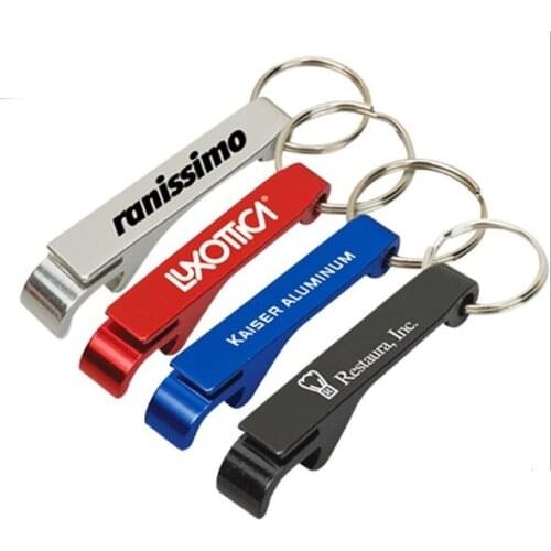 DHL 500 pcs/lot New promotion customed printed logo gift Metal aluminum alloy bottle opener metal keychain laser LOGO