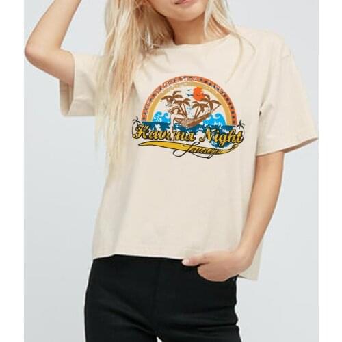 Kavana Night Beach Tees Summer Casual Oversized Tee Women T shirt High Speed Womens Retro Style T-Shirt Vacation Beach Shirt