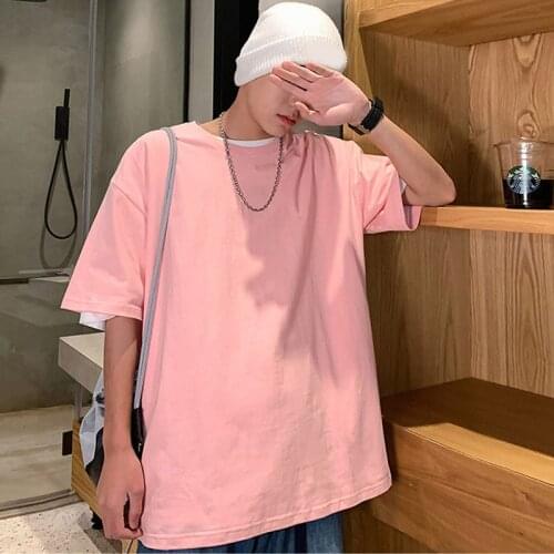 Youth Fashion Summer Casual T Shirt For Men Oversize Loose Short Sleeve Hipster O-Neck Tops Tees 4XL 5XL