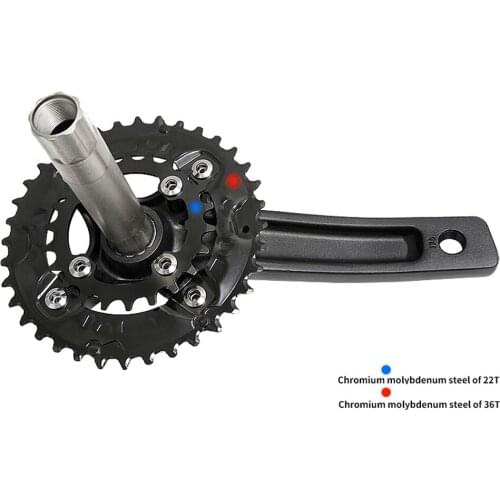Mountain Bike Hollow Integrated Crankset Road Bicycle 36T 22T Crank Variable Speed Chainwheel Cycling Crankset Tooth Plate