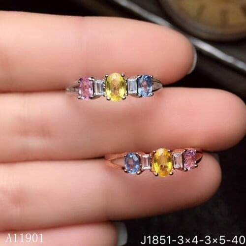 KJJEAXCMY boutique jewelryar 925 Pure Silver Embedded Natural Colored Sapphire Lady Luxury Ring Support Detection