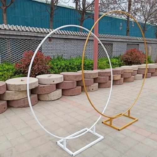 Wedding Round Stand Props Circular Hoop Arch Birthday Wrought Iron Stand Mariage Birthday Party Decor Metal Flower Balloon Frame