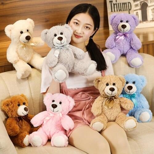 Home Decoration Bear Plush Toys Cute Soft Stuffed Animal Dolls Kids Playmates Girls Valentines Day Gifts