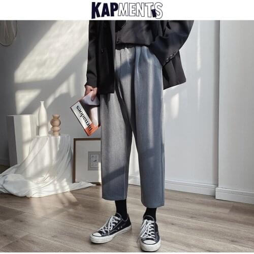KAPMENTS Men Korean Streetwear Harem Pants 2021 Spring Sweatpants Mens Black Harajuku Joggers Male Fashions Solid Trousers 5XL
