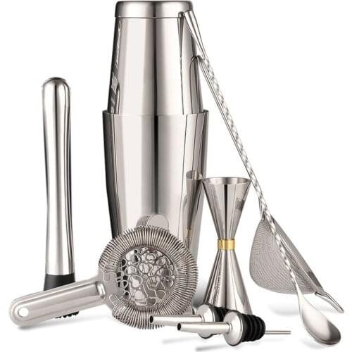 Cocktail Shaker Bar Set Stainless Steel Lounge Cup Boston Shaker Cocktail Shaker 8pcs/set