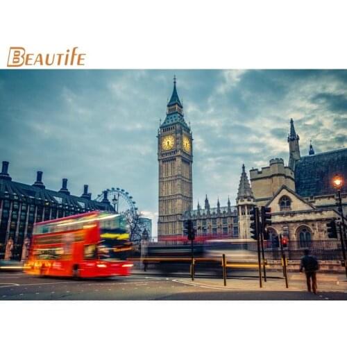 Custom London Red Bus wall poster Home Decor 27x40cm Canvas Silks for family decoration Canvas Fabric Print Poster
