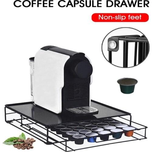 Coffee Machine Stand & Capsule Pod Storage Holder Drawer Fit For Gusto Creative Metal Coffee Holder Drawer Storage Box